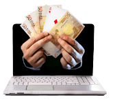 money with lap top